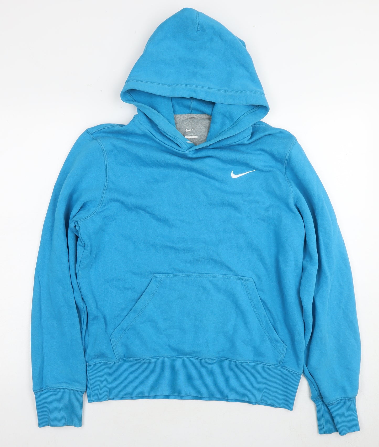 Nike Mens Blue Cotton Pullover Hoodie Size S