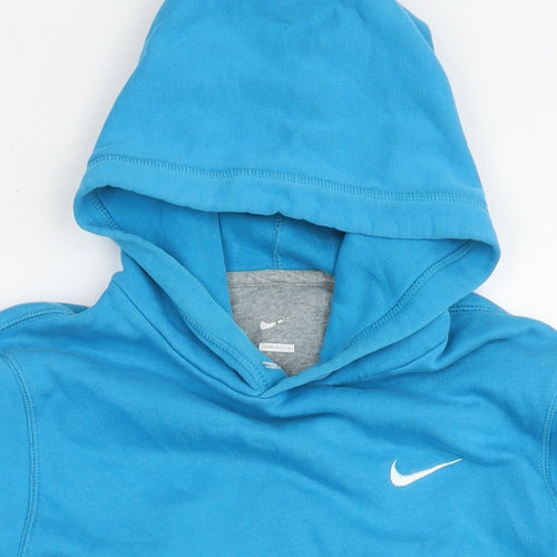 Nike Mens Blue Cotton Pullover Hoodie Size S