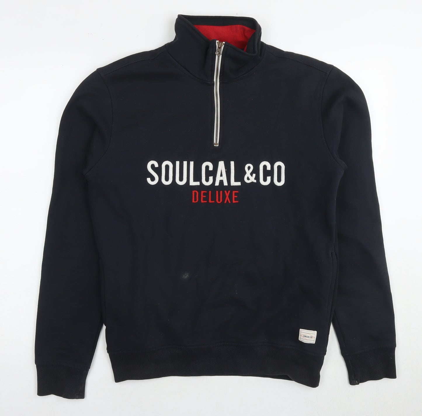 SoulCal&Co Mens Black Cotton Pullover Sweatshirt Size M - Logo