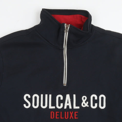 SoulCal&Co Mens Black Cotton Pullover Sweatshirt Size M - Logo