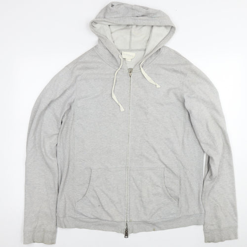 DKNY Pure Womens Grey Cotton Full Zip Hoodie Size M Zip