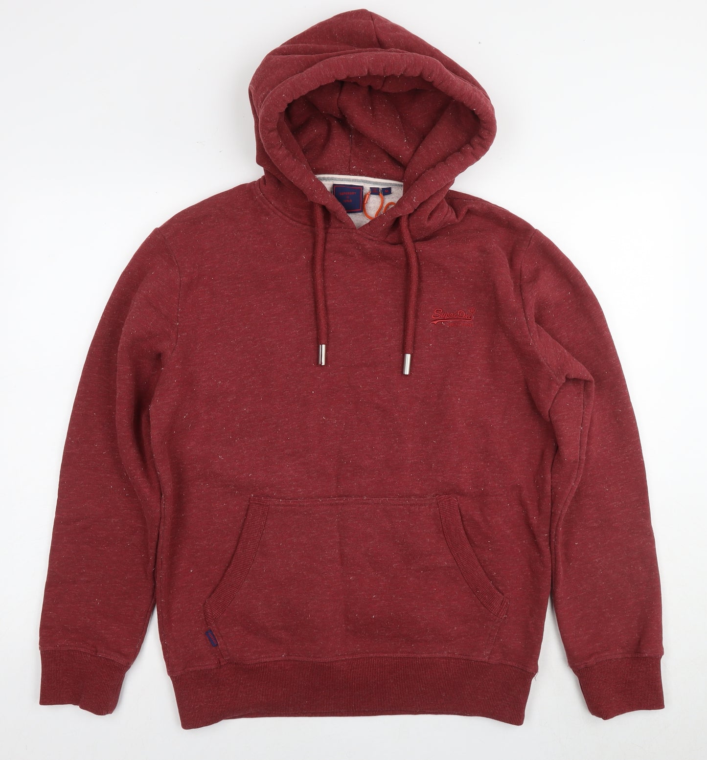 Superdry Mens Red Cotton Pullover Hoodie Size M