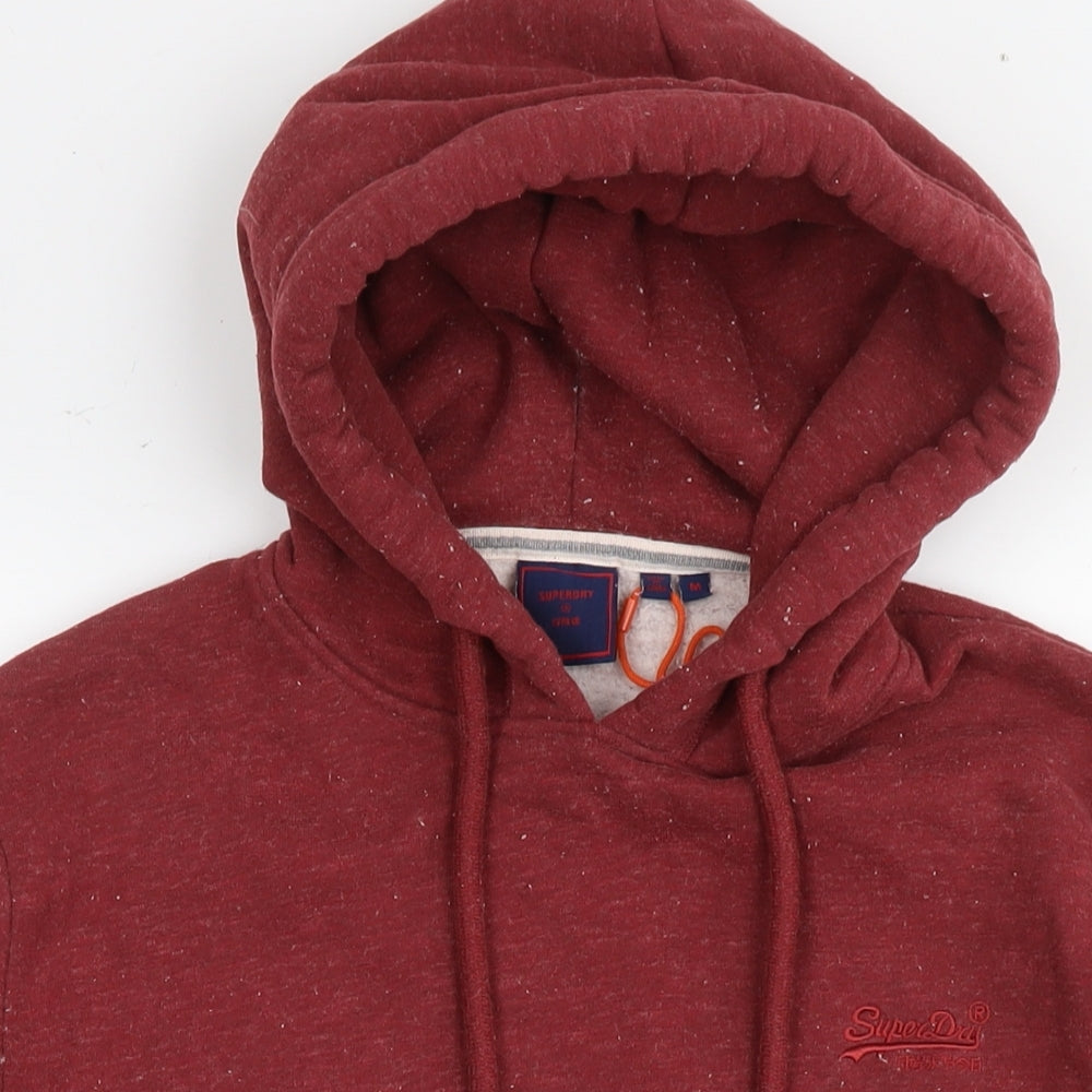 Superdry Mens Red Cotton Pullover Hoodie Size M