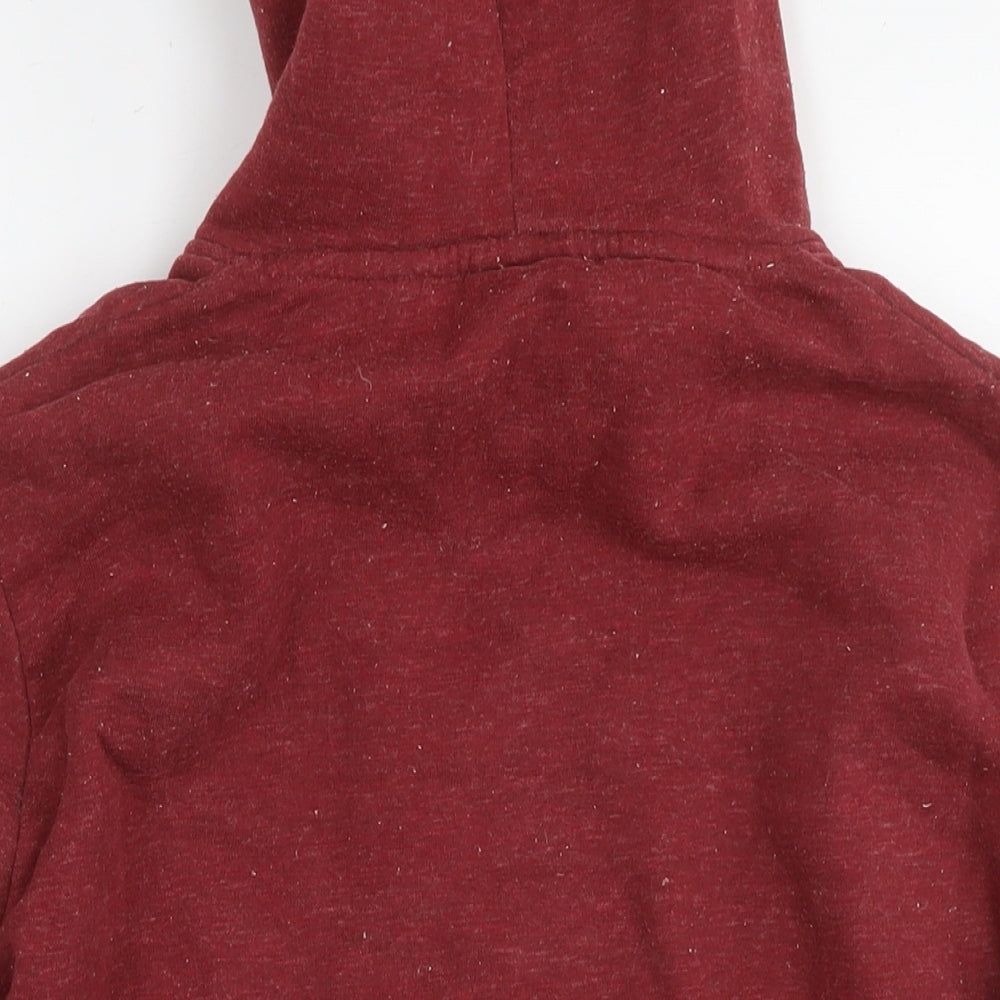 Superdry Mens Red Cotton Pullover Hoodie Size M