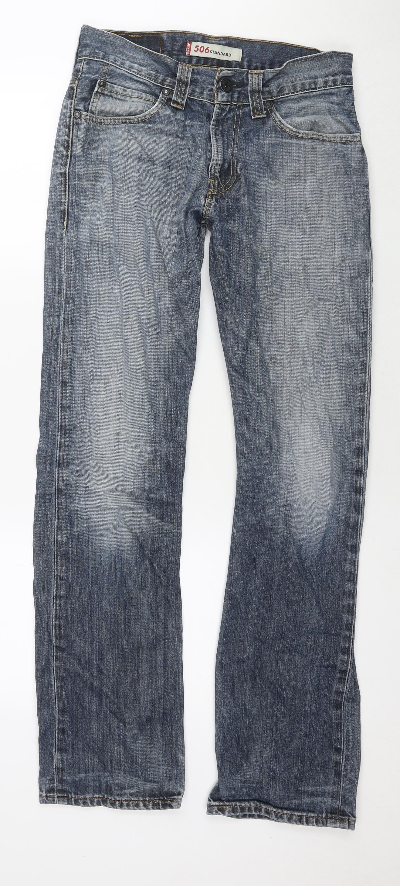 Levi's Mens Blue Cotton Straight Jeans Size 29 in L34 in Regular Zip