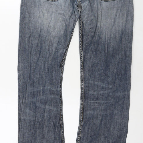 Levi's Mens Blue Cotton Straight Jeans Size 29 in L34 in Regular Zip