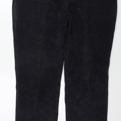 Melka Mens Blue Cotton Trousers Size 39 in L34 in Regular Zip