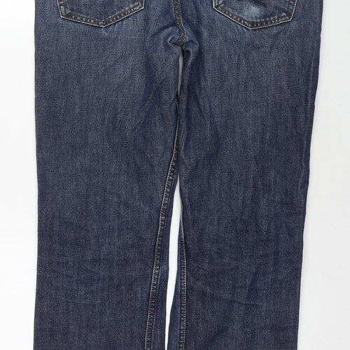 Gap Mens Blue Cotton Straight Jeans Size 34 in L34 in Regular Zip