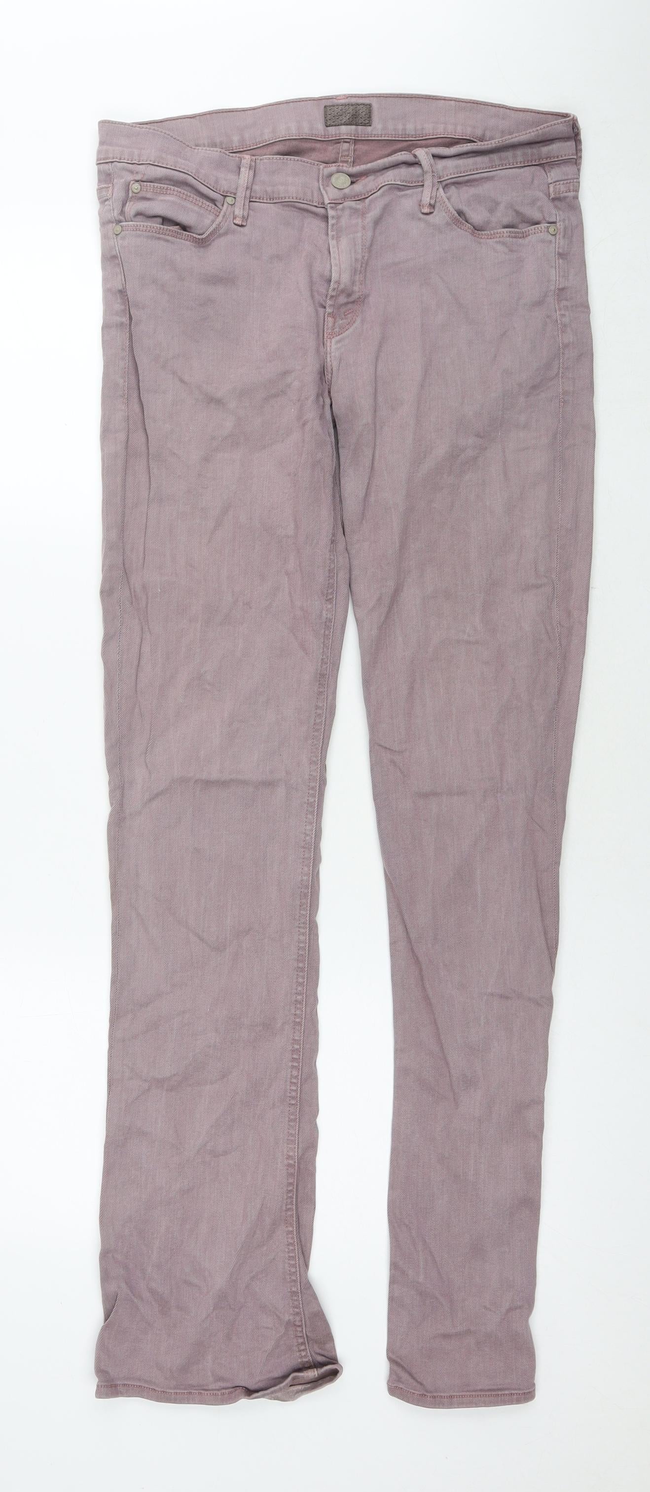 Mother Womens Grey Polyester Blend Bootcut Jeans Size 30 in L33 in Regular Zip