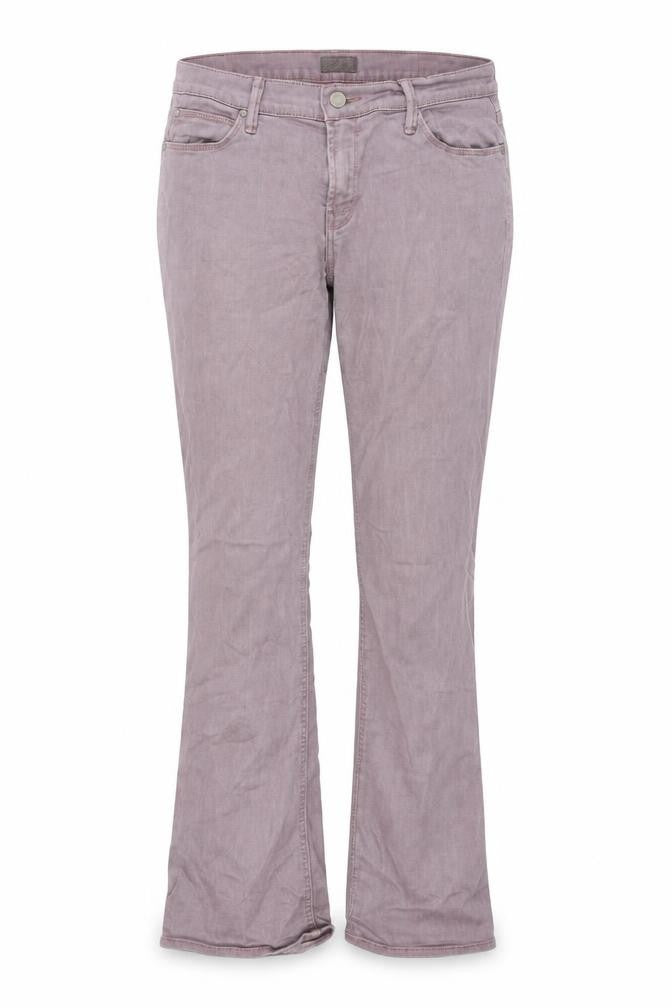 Front view of Mother women’s grey polyester blend bootcut jeans, size UK 30, in, 33-inch leg regular zip