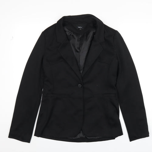 NEXT Womens Black Polyester Jacket Blazer Size 14