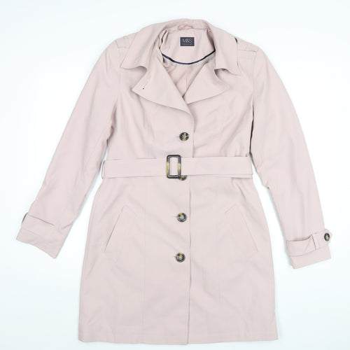 Marks and Spencer Womens Pink Trench Coat Coat Size 10 Button