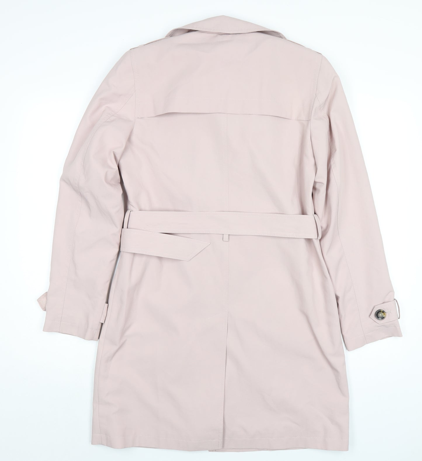 Marks and Spencer Womens Pink Trench Coat Coat Size 10 Button