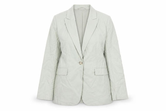 Front view of Marks & Spencer women’s green viscose jacket blazer, size UK 12