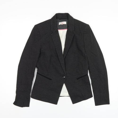 NEXT Womens Black Polyester Jacket Blazer Size 8