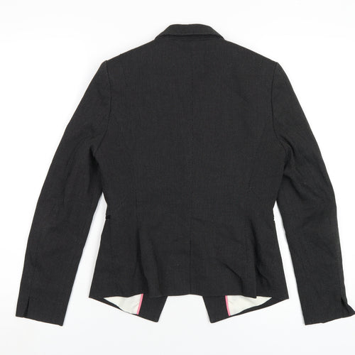 NEXT Womens Black Polyester Jacket Blazer Size 8