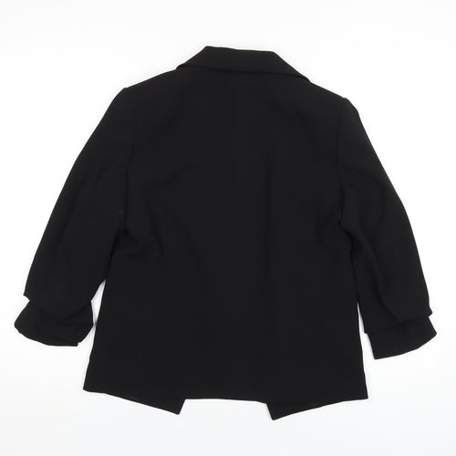 H&M Womens Black Polyester Jacket Blazer Size 8