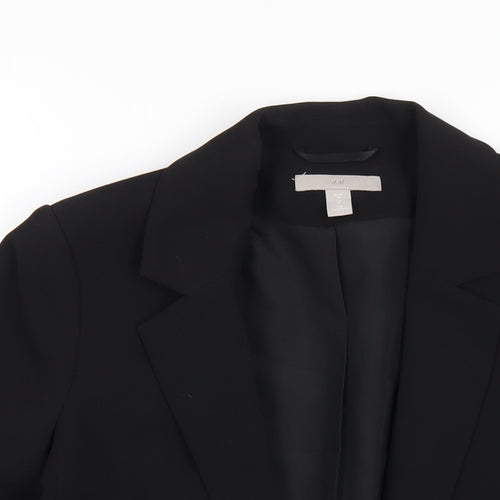 H&M Womens Black Polyester Jacket Blazer Size 8