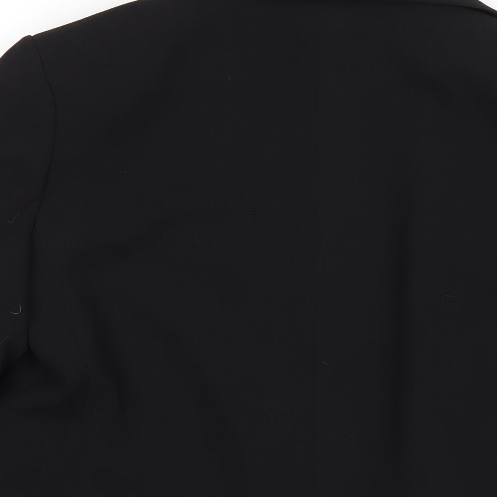 H&M Womens Black Polyester Jacket Blazer Size 8