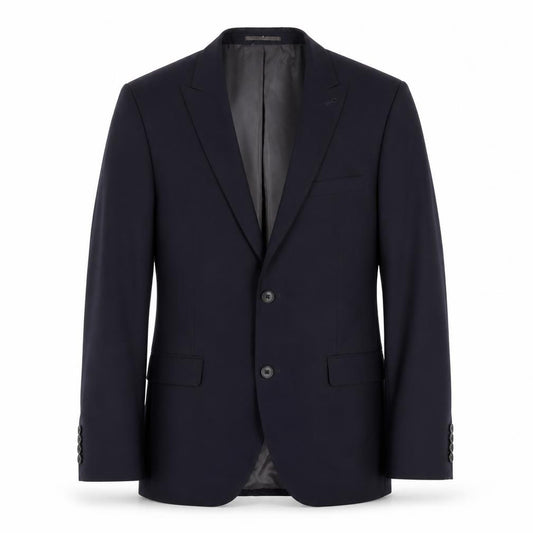 Front view of Next men’s blue polyester jacket blazer, size 40, regular