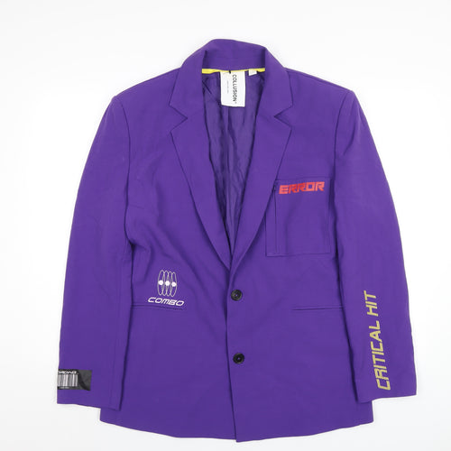 COLLUSION Womens Purple Jacket Blazer Size S Button