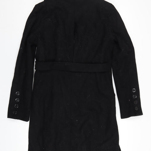 VILA Womens Black Overcoat Coat Size M Button