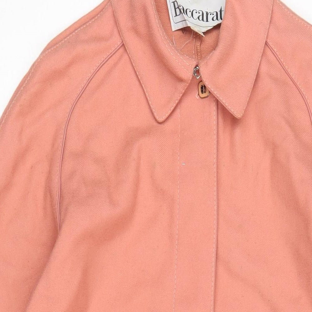 Bacarat Womens Pink Overcoat Coat Size 14 Button