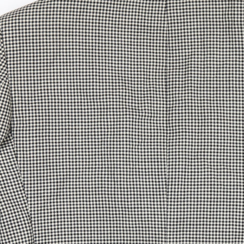 Berkertex Mens White Geometric Wool Jacket Blazer Size 40 Regular