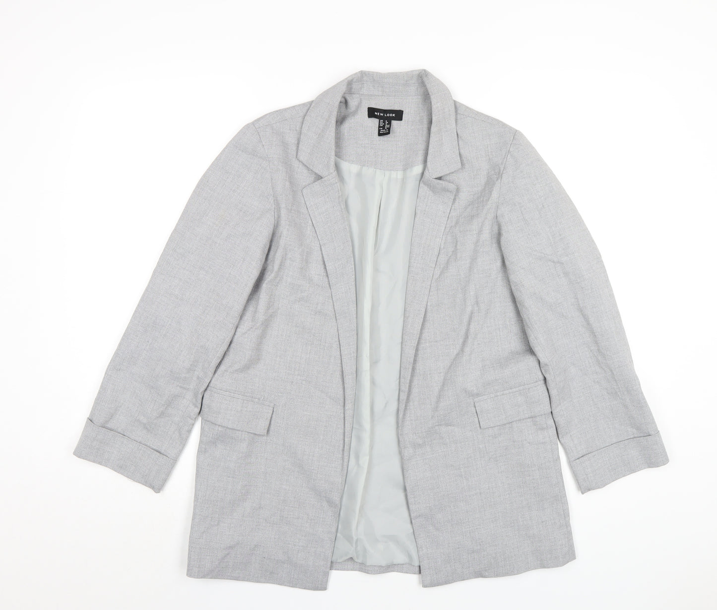 New Look Womens Grey Jacket Blazer Size 8