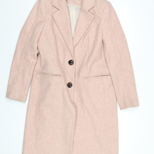 NEXT Womens Pink Overcoat Coat Size 10 Button