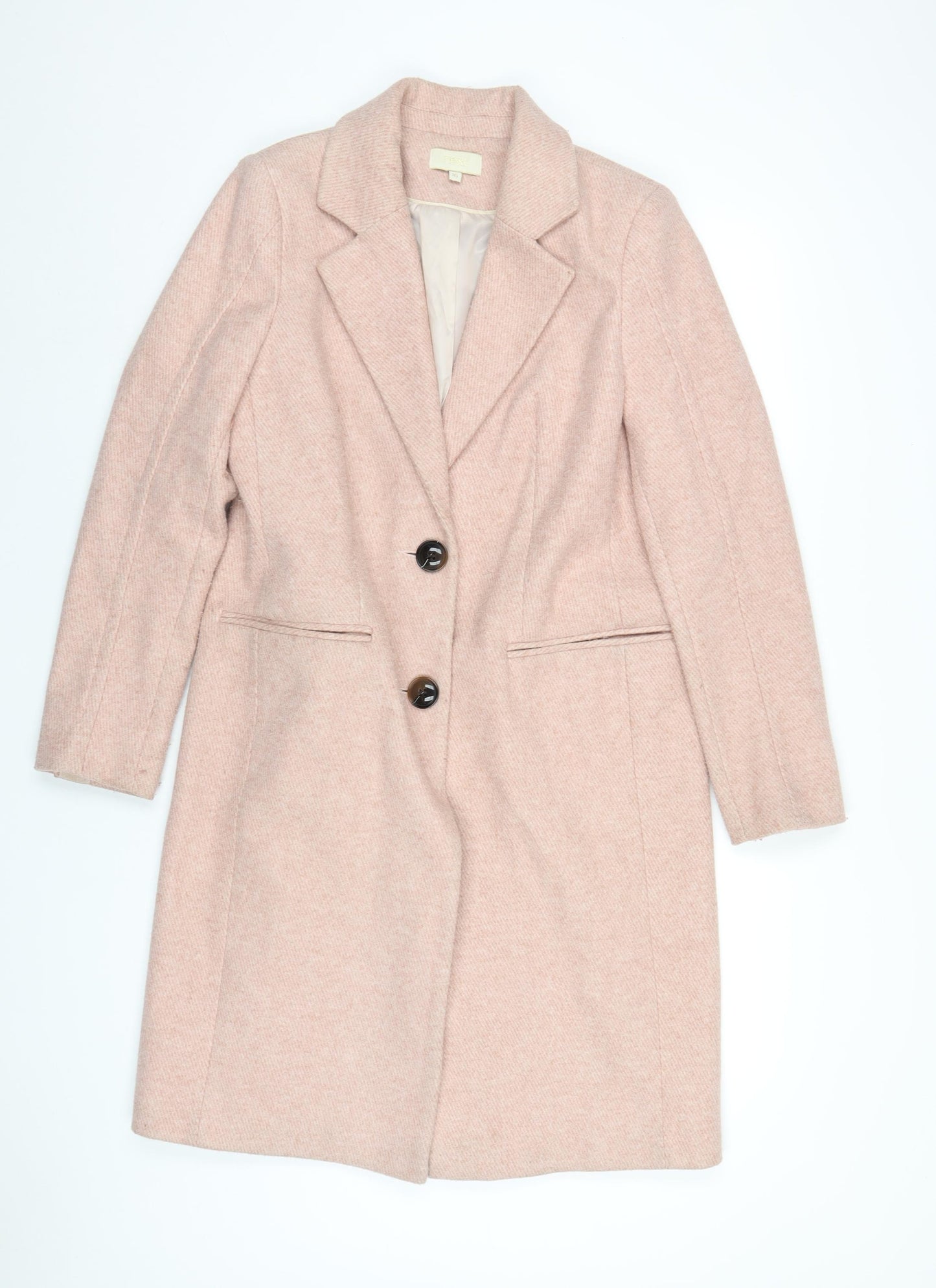 NEXT Womens Pink Overcoat Coat Size 10 Button