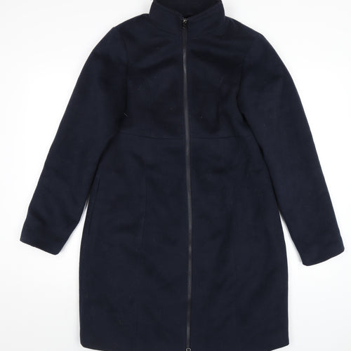 JoJo Maman Bébé Womens Blue Overcoat Coat Size 12 Zip