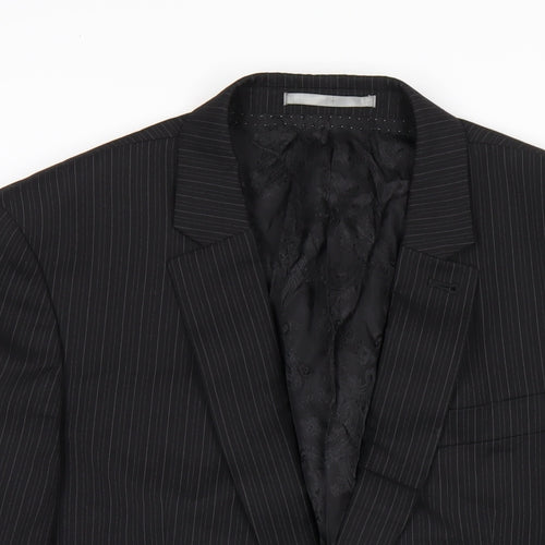 NEXT Mens Black Striped Wool Jacket Blazer Size 38 Regular