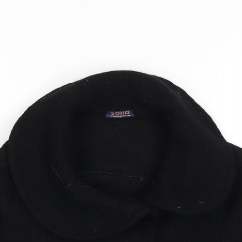 SOHO Womens Black Jacket Coat Size M Button