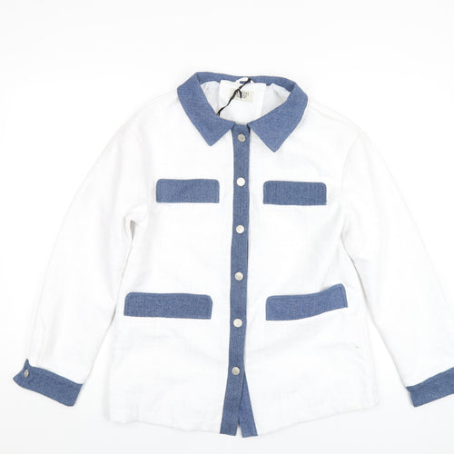 Zac & Zoe Womens White Jacket Size S Button