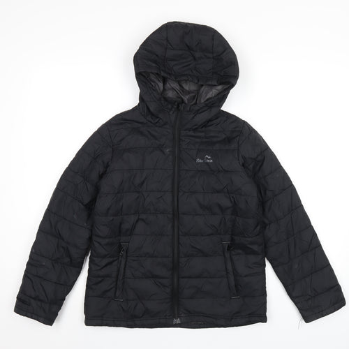 Peter Storm Boys Black Puffer Jacket Coat Size 11-12 Years Zip