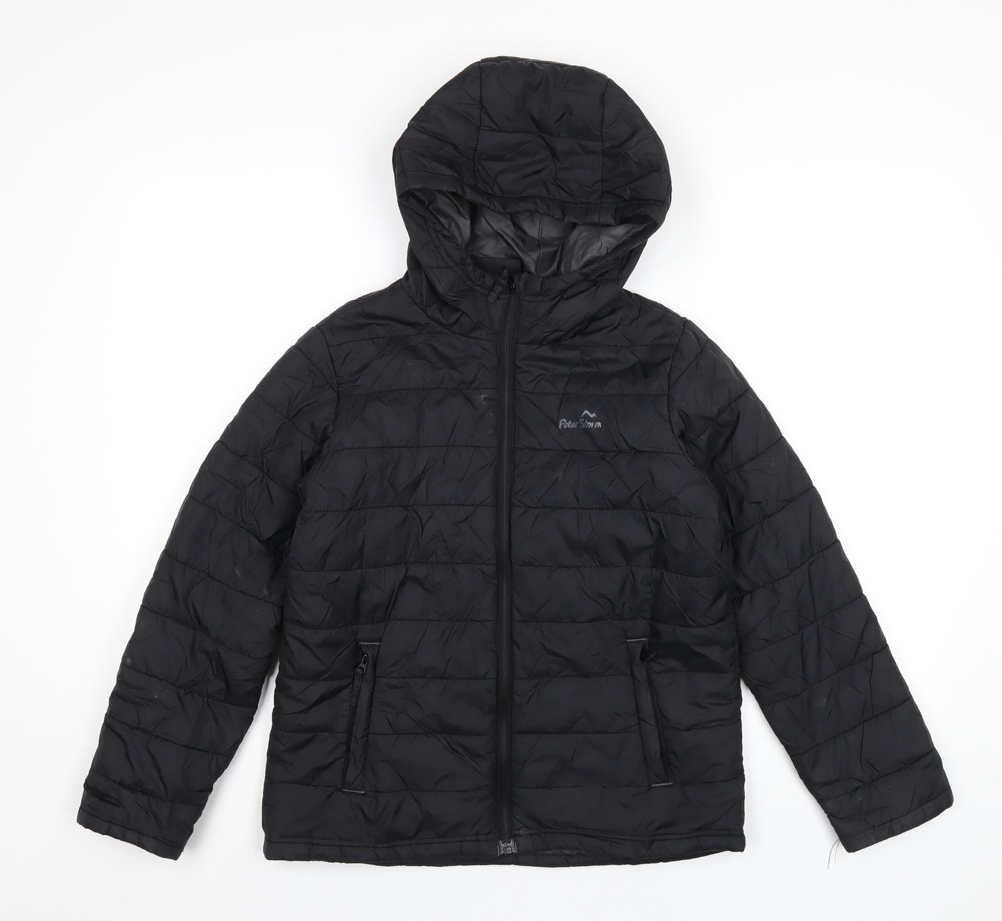 Peter Storm Boys Black Puffer Jacket Coat Size 11-12 Years Zip