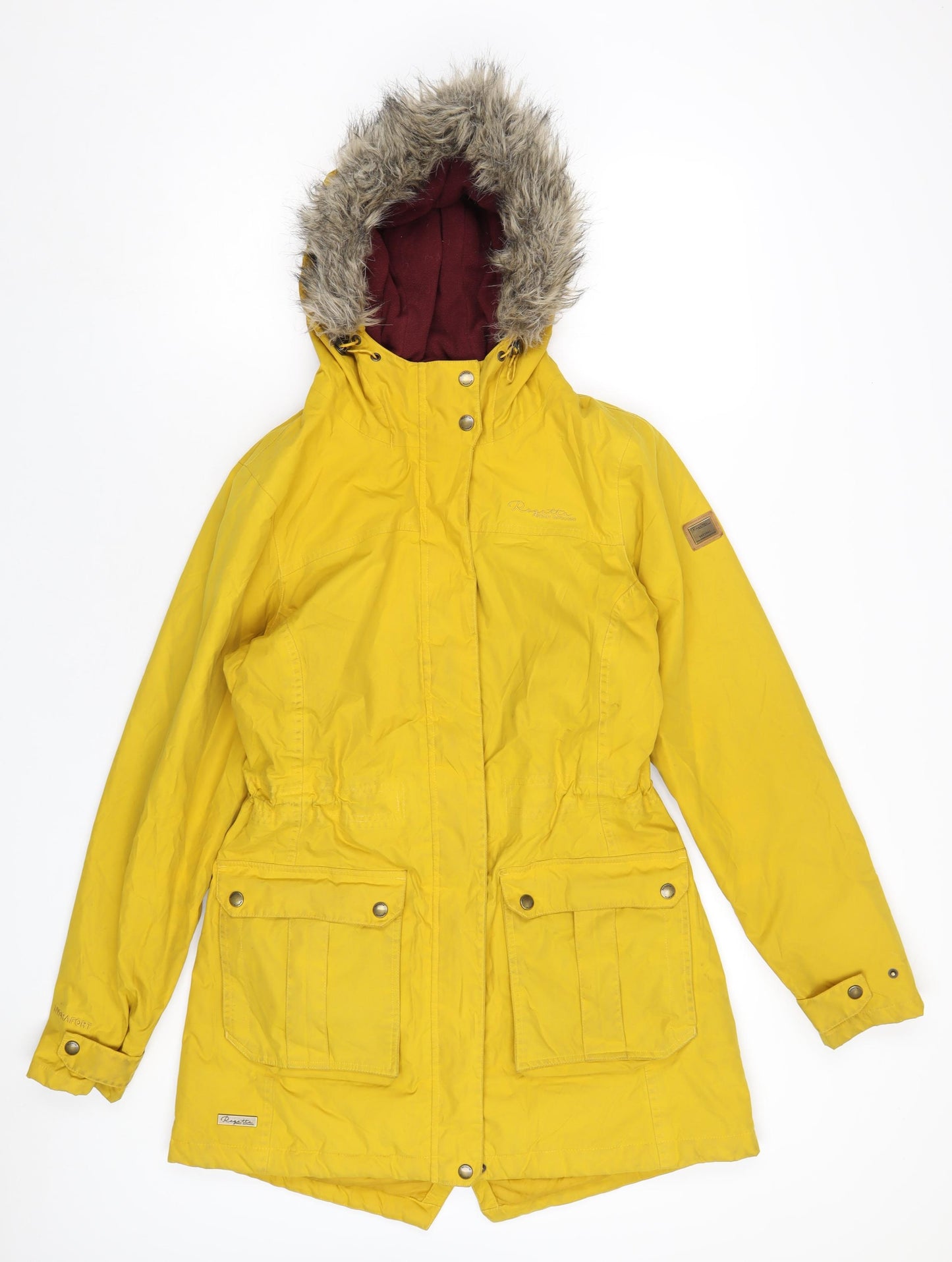 Regatta Womens Yellow Parka Coat Size 12 Zip