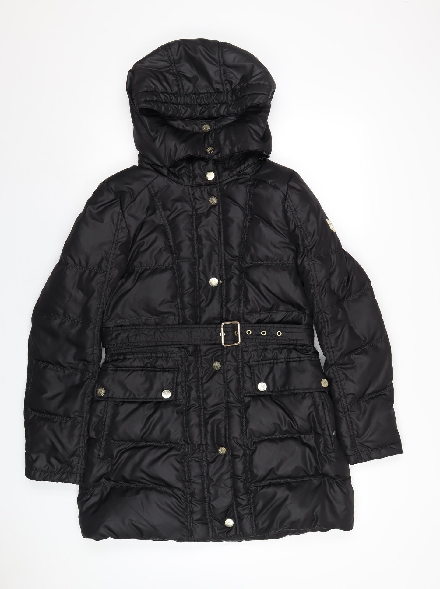 Vince Camuto Womens Black Puffer Jacket Coat Size M Zip