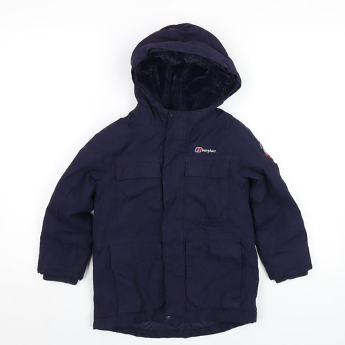 Berghaus Boys Blue Parka Coat Size 5 Years Zip
