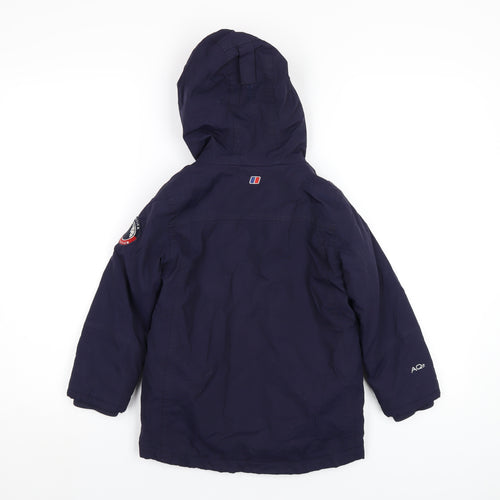 Berghaus Boys Blue Parka Coat Size 5 Years Zip