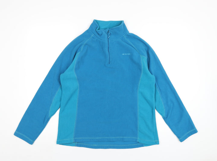 Mountain Life Womens Blue Polyester Pullover Sweatshirt Size 10 Zip