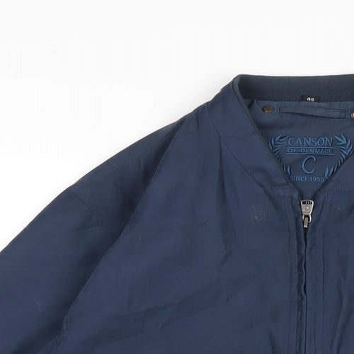 Canson Mens Blue Bomber Jacket Jacket Size M Zip