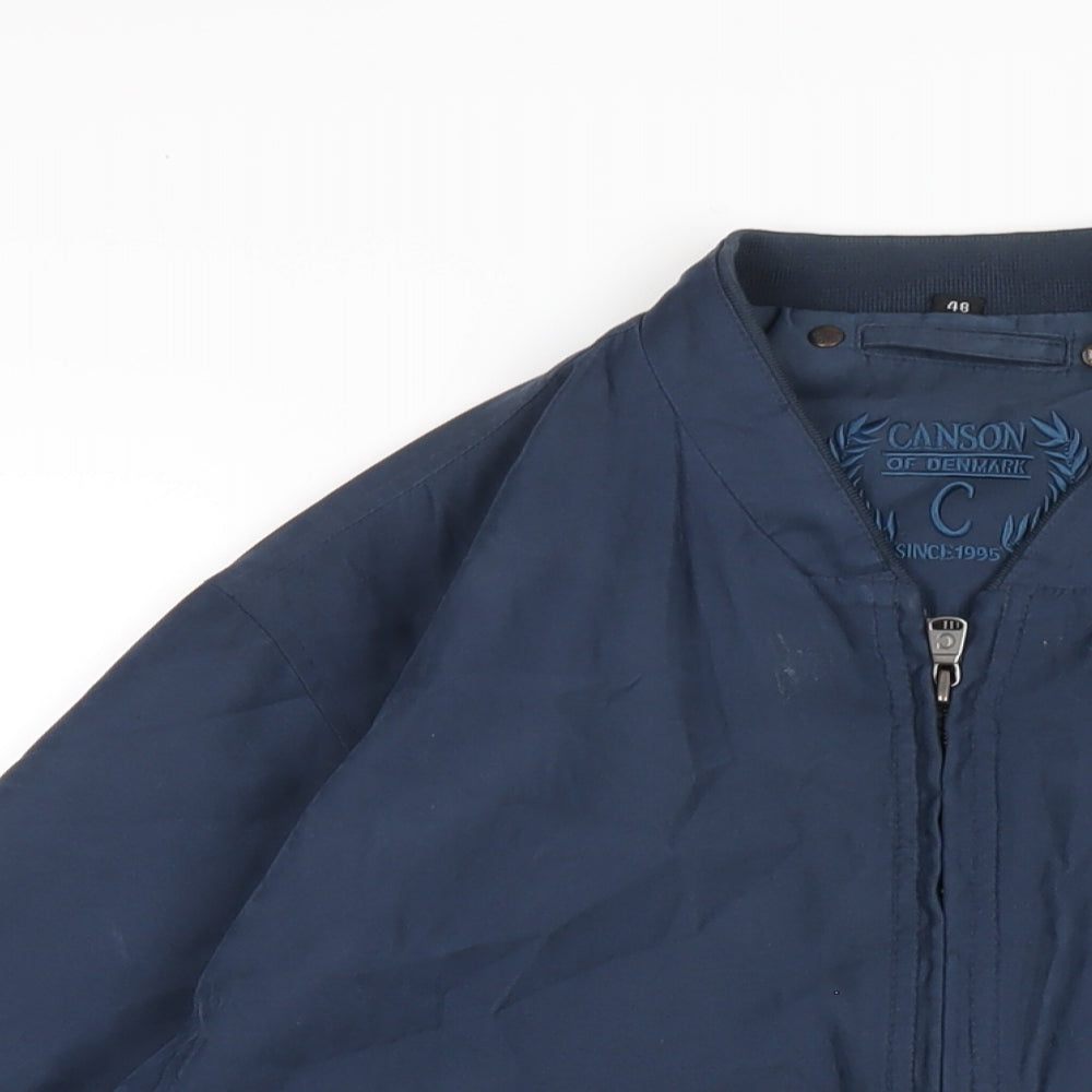 Canson Mens Blue Bomber Jacket Jacket Size M Zip