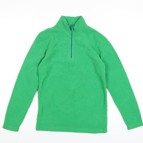 Mountain Warehouse Boys Green Polyester Pullover Sweatshirt Size 11-12 Years Zip