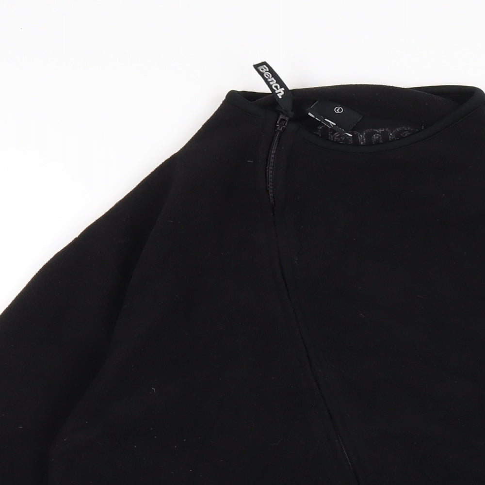 Bench Womens Black Polyester Full Zip Sweatshirt Size L Zip