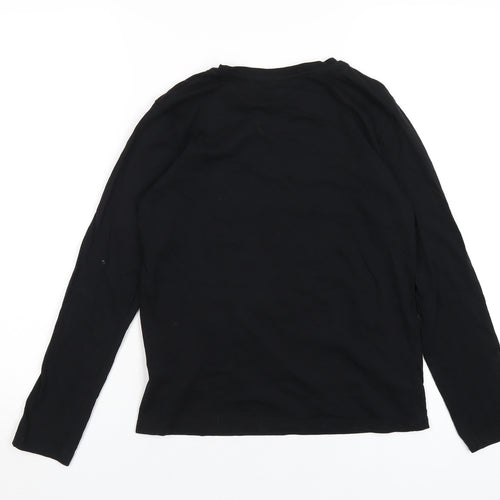 Threadbare Boys Black Cotton Basic T-Shirt Size 11-12 Years Round Neck Pullover - Christmas