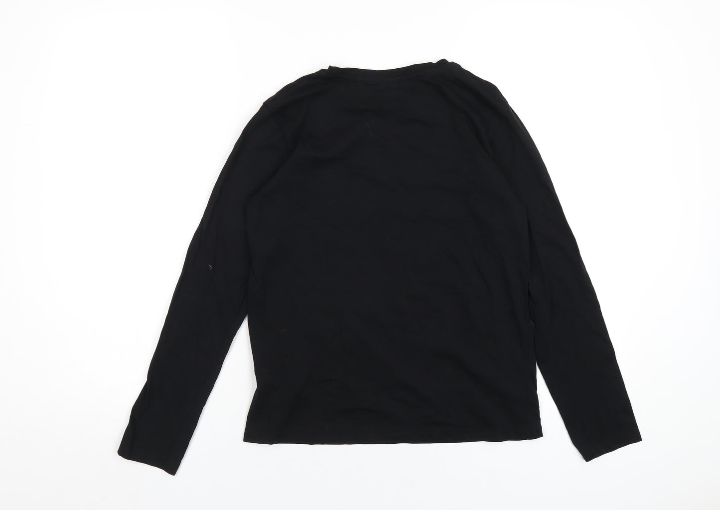 Threadbare Boys Black Cotton Basic T-Shirt Size 11-12 Years Round Neck Pullover - Christmas