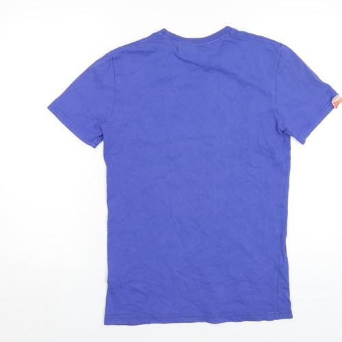 Superdry Mens Blue Cotton T-Shirt Size XS Round Neck