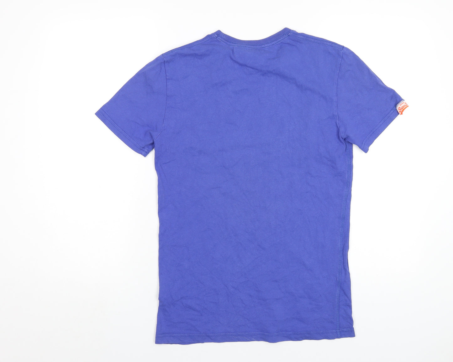 Superdry Mens Blue Cotton T-Shirt Size XS Round Neck